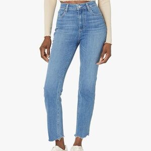 PAIGE Women's Flaunt Accent Ultra High Rise Straight Leg Jean